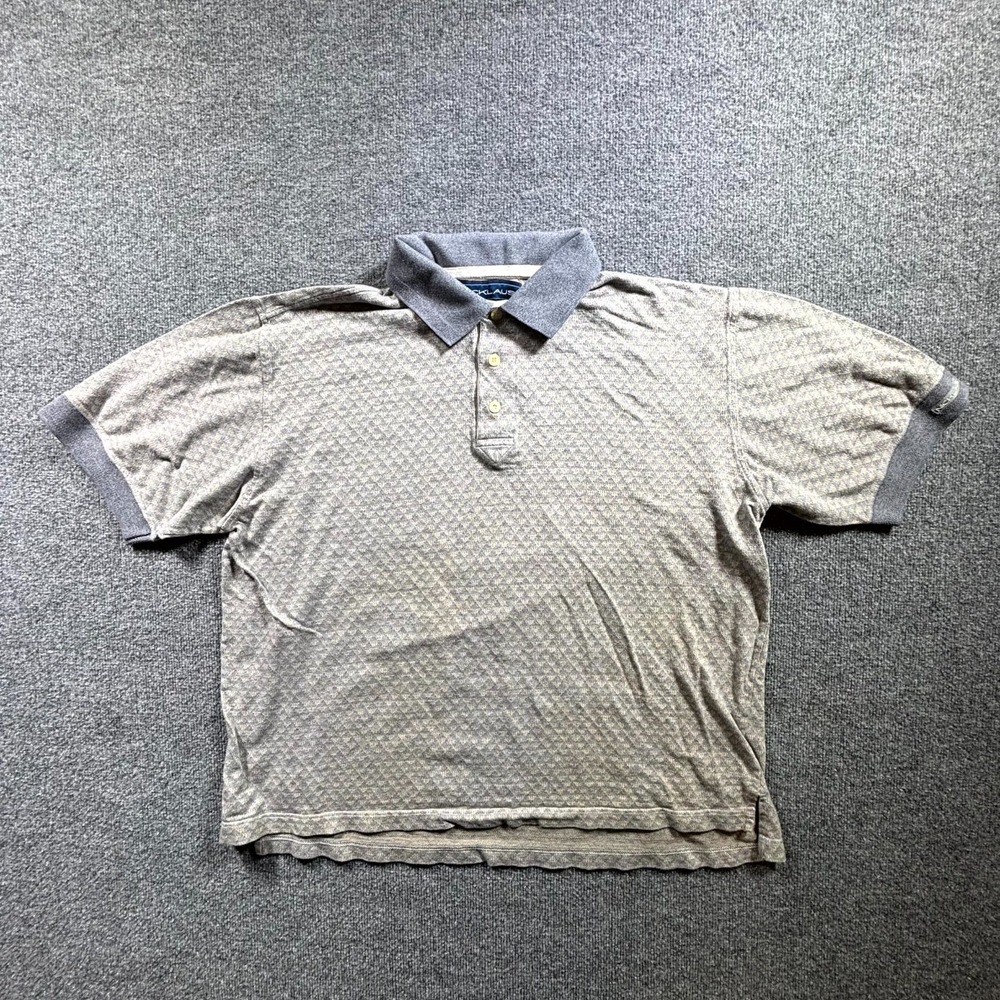 Nicklaus Polo Shirt Mens 2XL Gray 100% Cotton Geometric Performance Golf Active